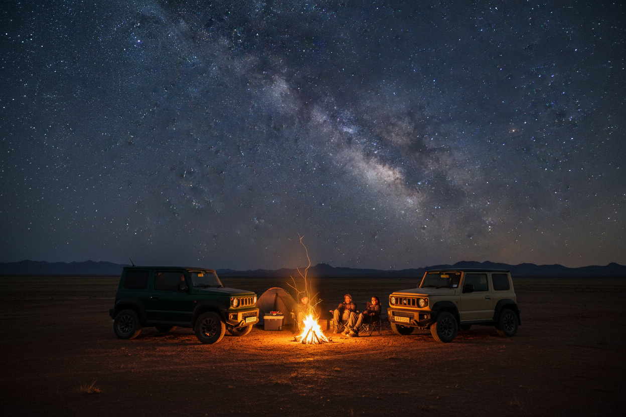 Jimny Trek Kampvuur Nag